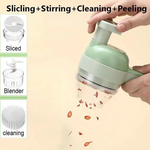 4-IN-1 USB RECHARGEABLE ELECTRIC VEGETABLE SLICER